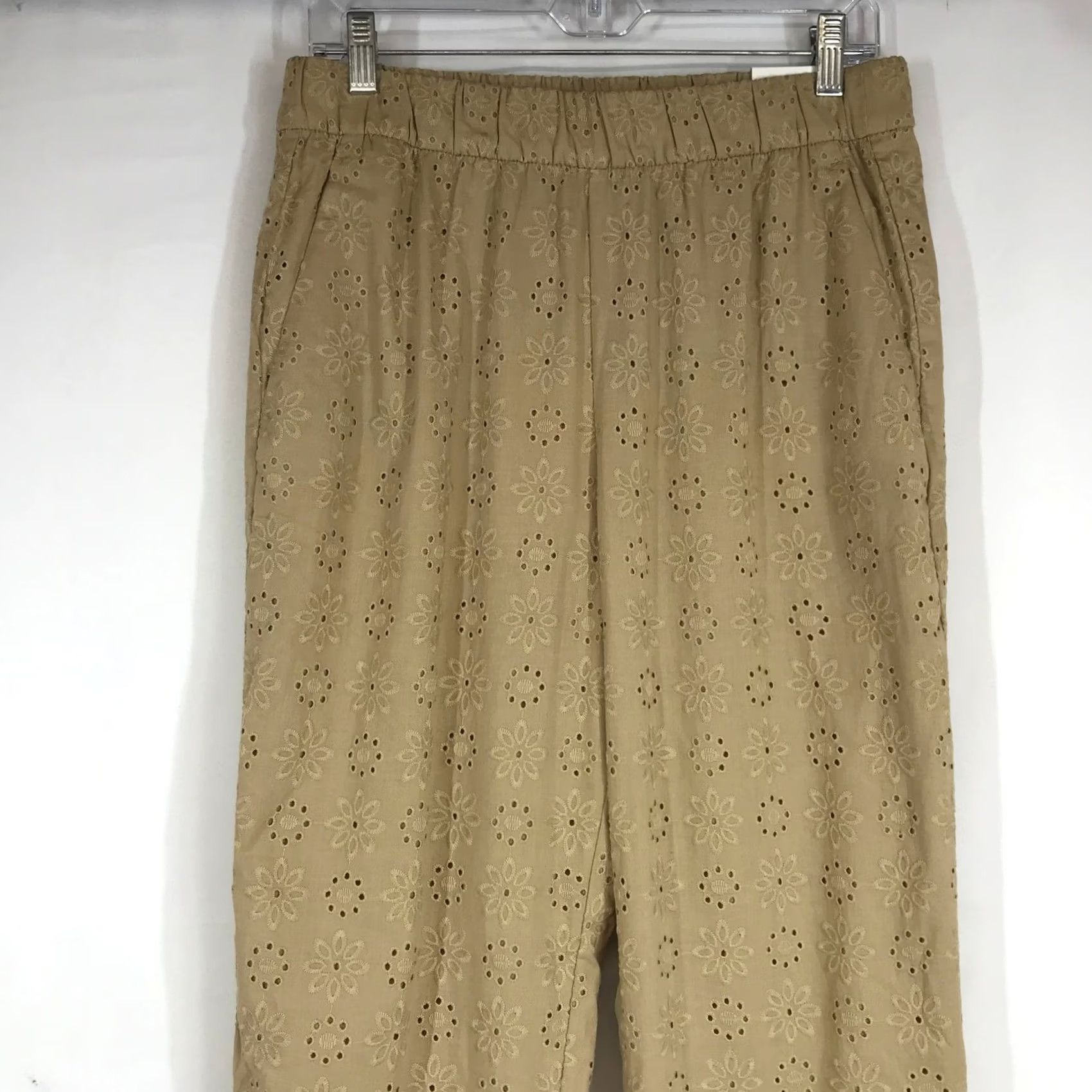 Ann Taylor Ann Taylor The Easy Ankle Pants Womens M NEW Tan Eyelet High Rise Tapered Size 32" / US 10 / IT 46 - 2 Thumbnail