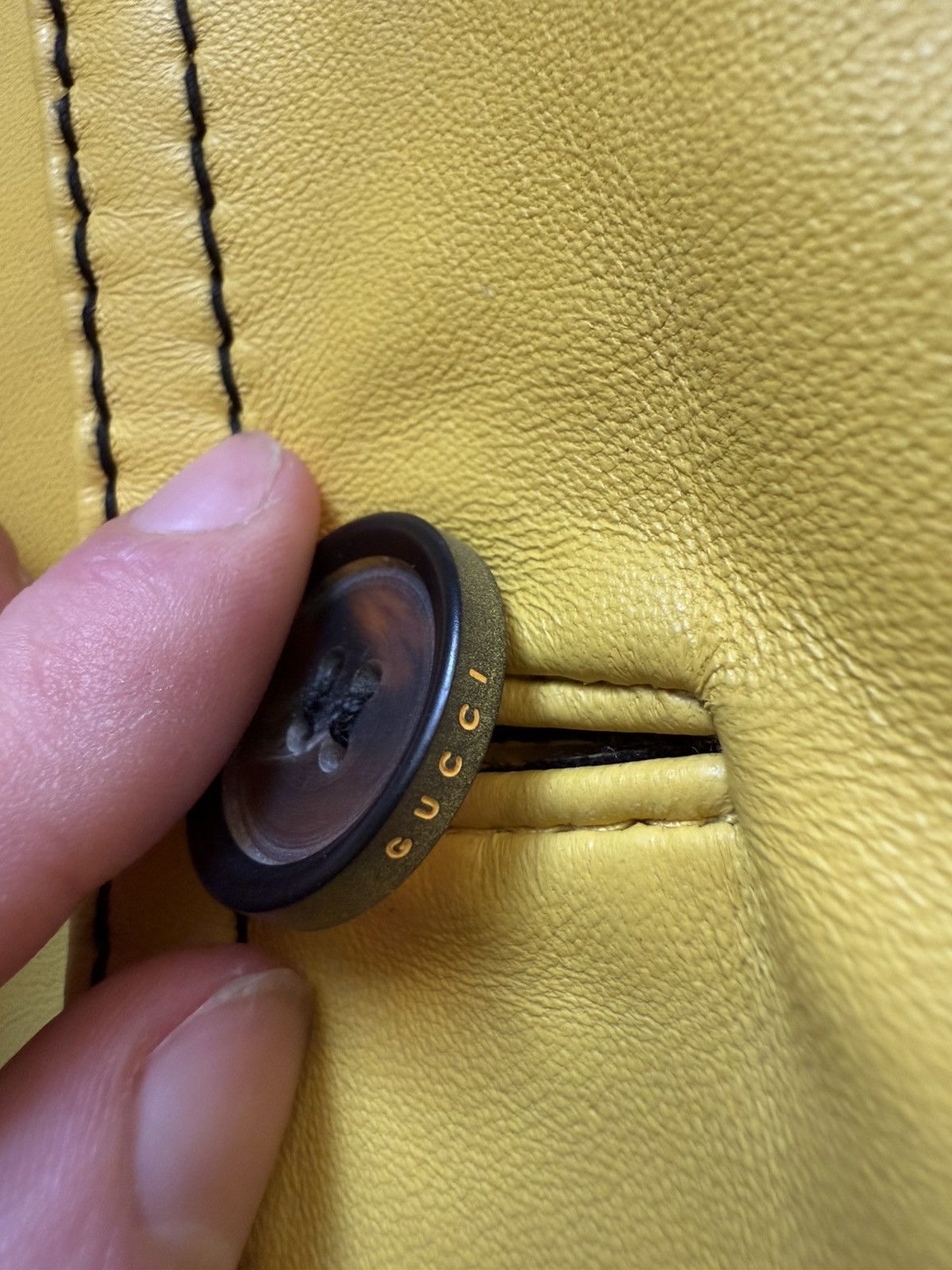 Gucci F/W08 Yellow Madonna Reversed Stitched Leather Jacket Size US M / EU 48-50 / 2 - 4 Thumbnail