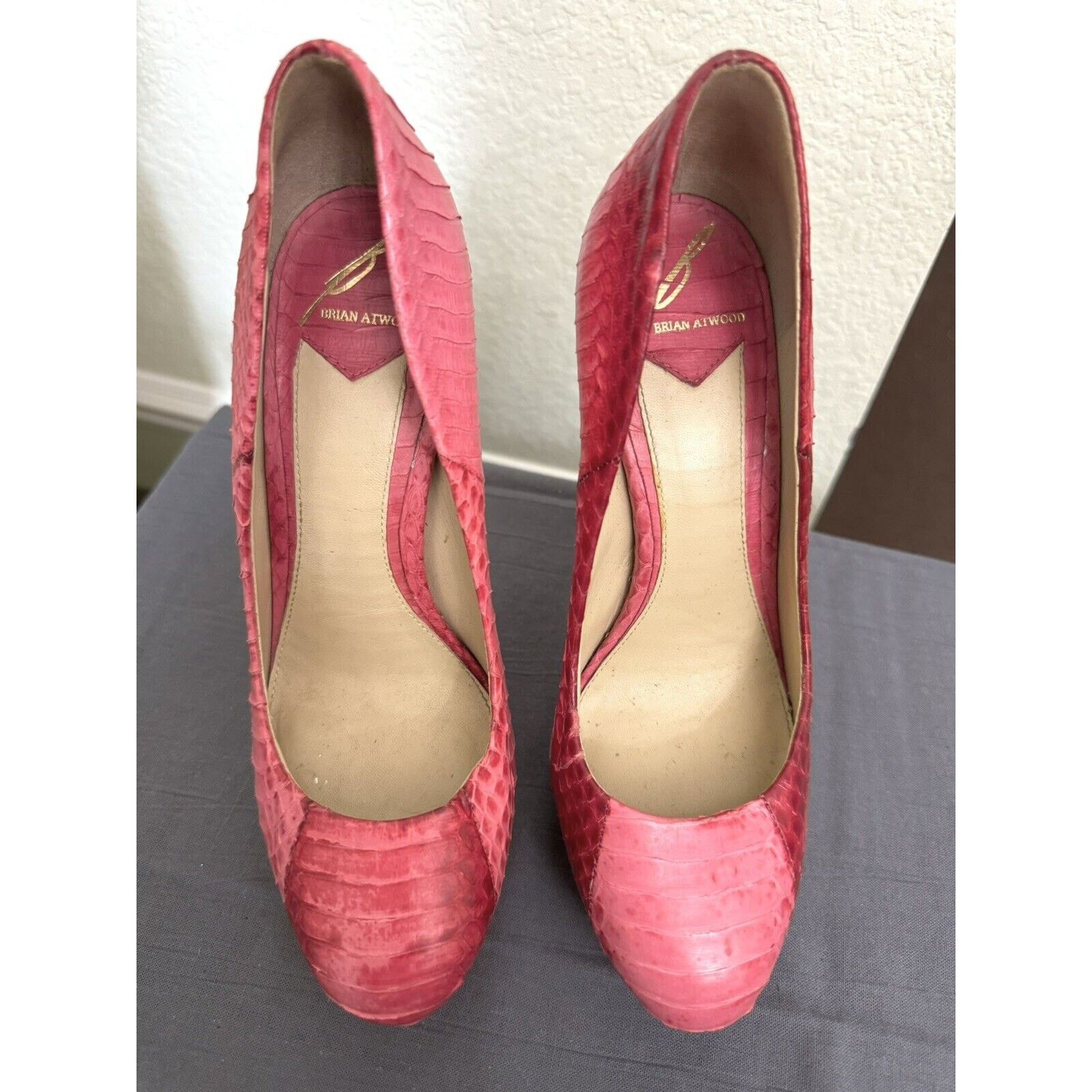 Brian Atwood Brian Atwood Pink Snakeskin Platform Pumps Heels - Size US6 Size US 6 / IT 36 - 8 Thumbnail