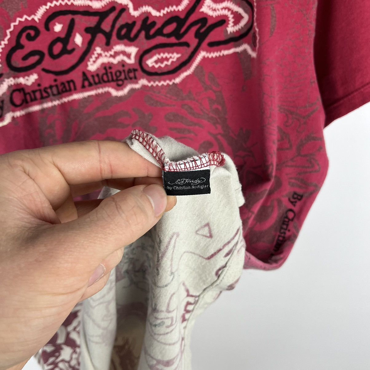 Ed Hardy Vintage Ed Hardy AOP tattoo rare y2k tee 90’s Size US L / EU 52-54 / 3 - 7 Thumbnail