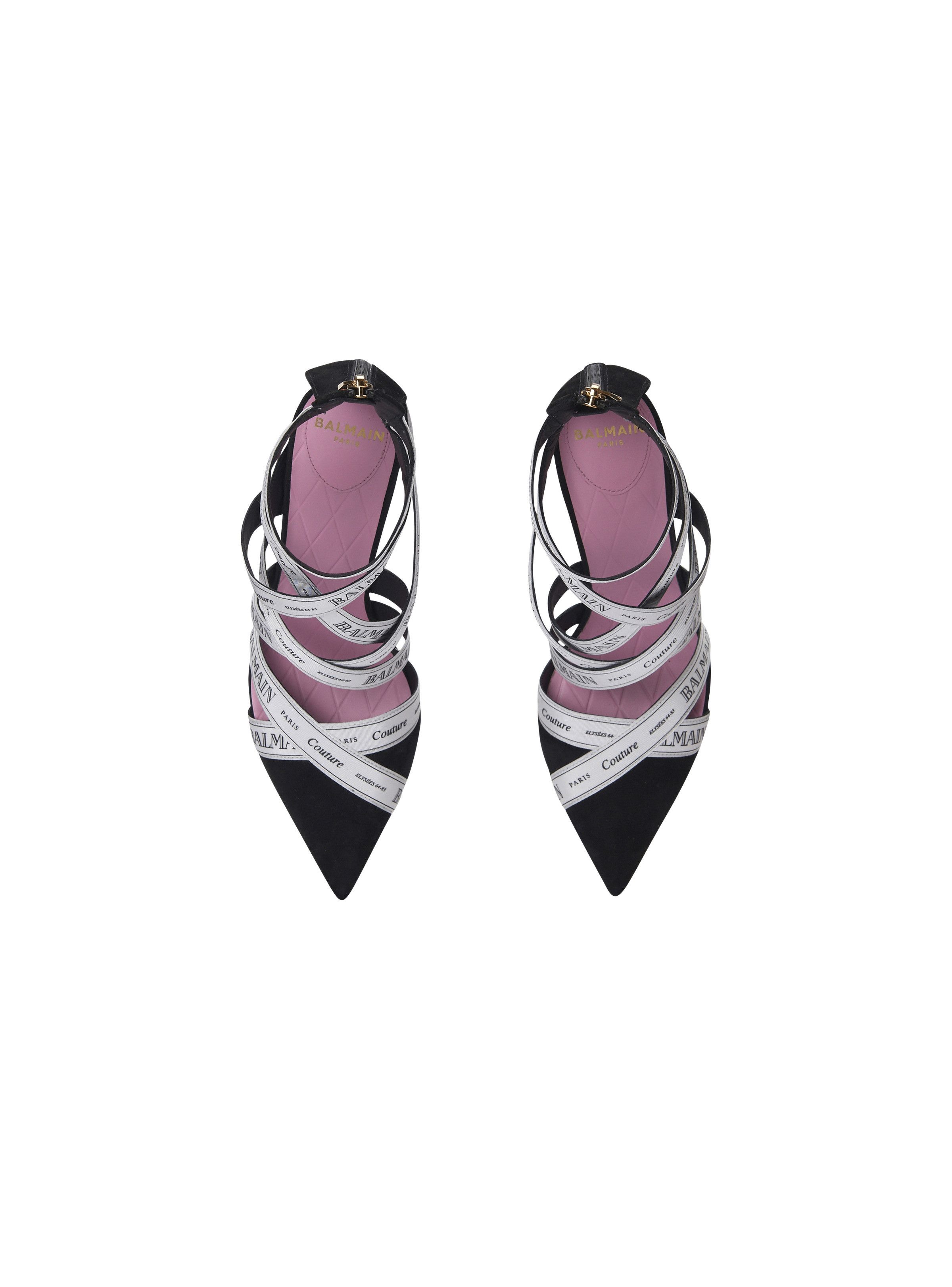 Balmain o1s1wg111225 Couture Ribbon Pumps in Black Size US 8 / IT 38 - 3 Thumbnail