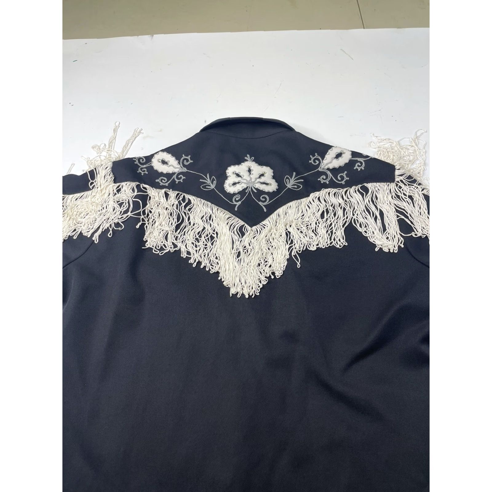 Vintage VINTAGE H Bar C Shirt Taos Fringe Pearl Snap Top Black 16 Women’s Western Embellished 1970s Size XXL / US 16-18 / IT 52-54 - 8 Thumbnail
