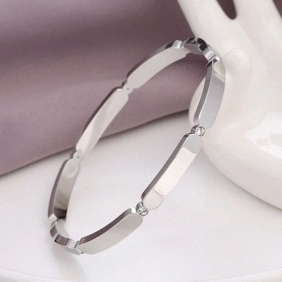 Other Women Silver Versatile Square Stainless Steel Bracelet Size ONE SIZE - 2 Thumbnail