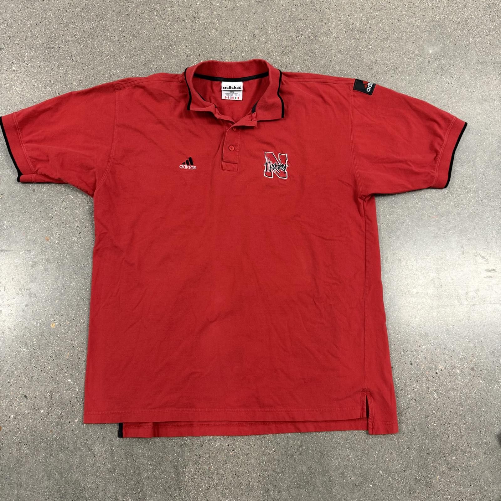 Adidas Vintage Adidas Nebraska Cornhuskers Polo 2XL Red Size US XXL / EU 58 / 5 - 1 Thumbnail