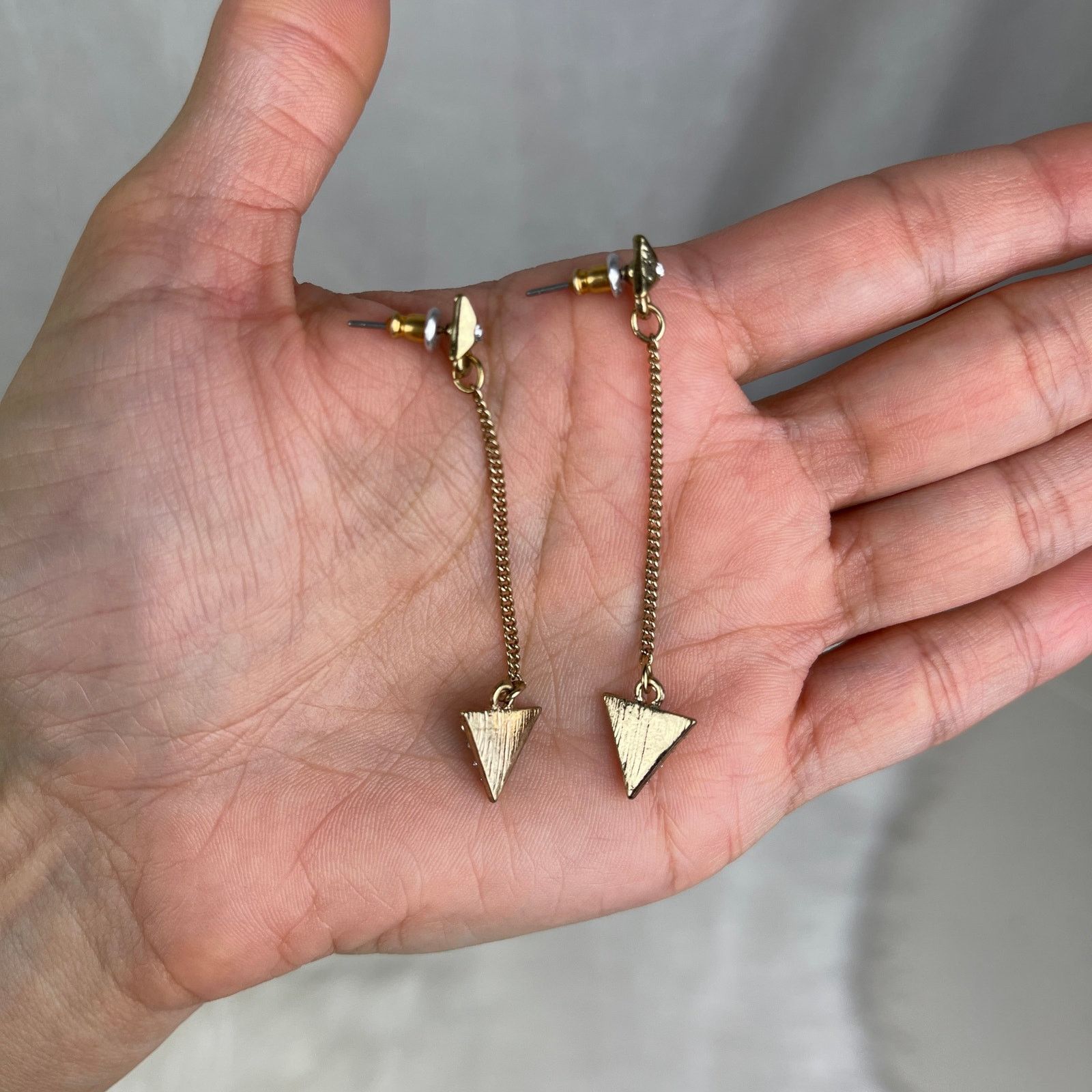 Other Dainty Gold Tone Rhinestone Arrow Dangle Earrings Festival Size ONE SIZE - 22 Thumbnail
