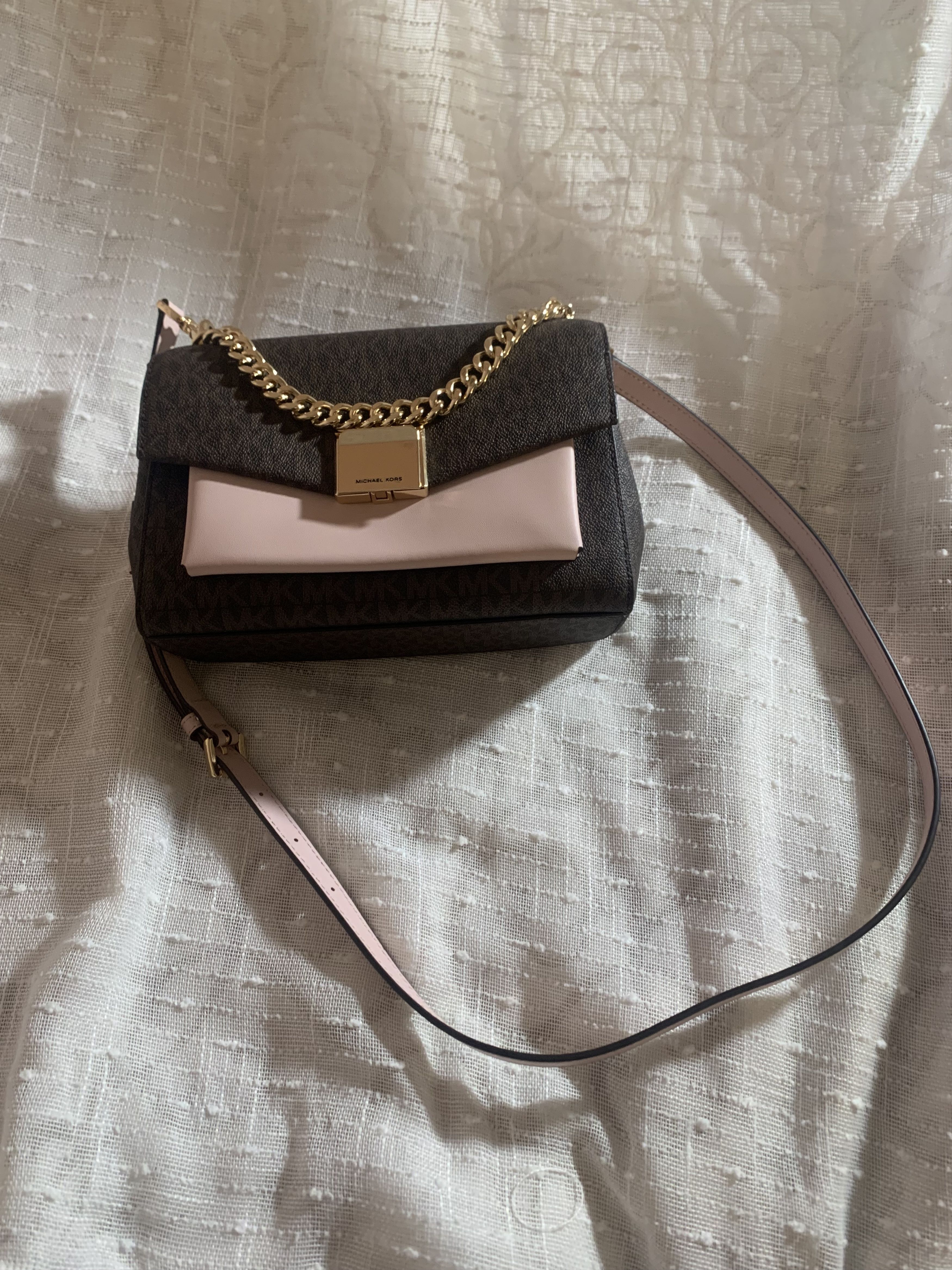 Michael Kors Brand New Lita Medium Two-Tone Logo Crossbody Bag Size ONE SIZE - 2 Thumbnail