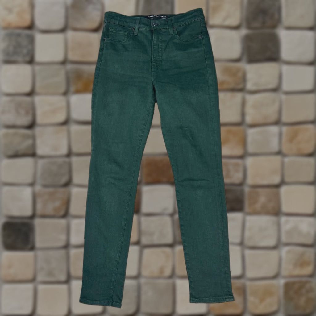 Veronica Beard Veronica Beard Jeans Womens 27 Debbie Skinny Green Denim Size 27" / US 4 / IT 40 - 1 Thumbnail