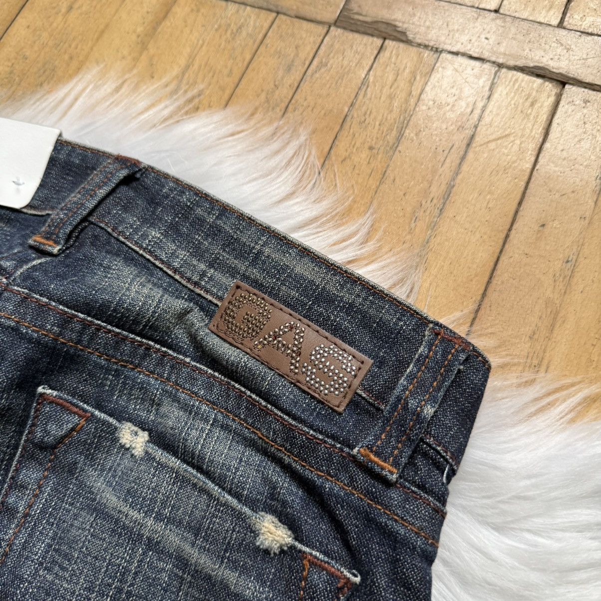 If Six Was Nine 📌 Vintage Y2K Washed GAS Low Rise Bootcut LGB vibe Jeans Size 24" / US 00 / IT 34 - 6 Thumbnail