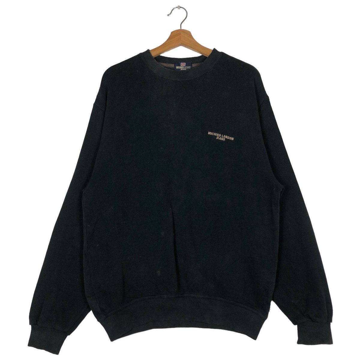 🔥Vtg Michiko London Jeans Sweatshirt Big Logo Spell Out