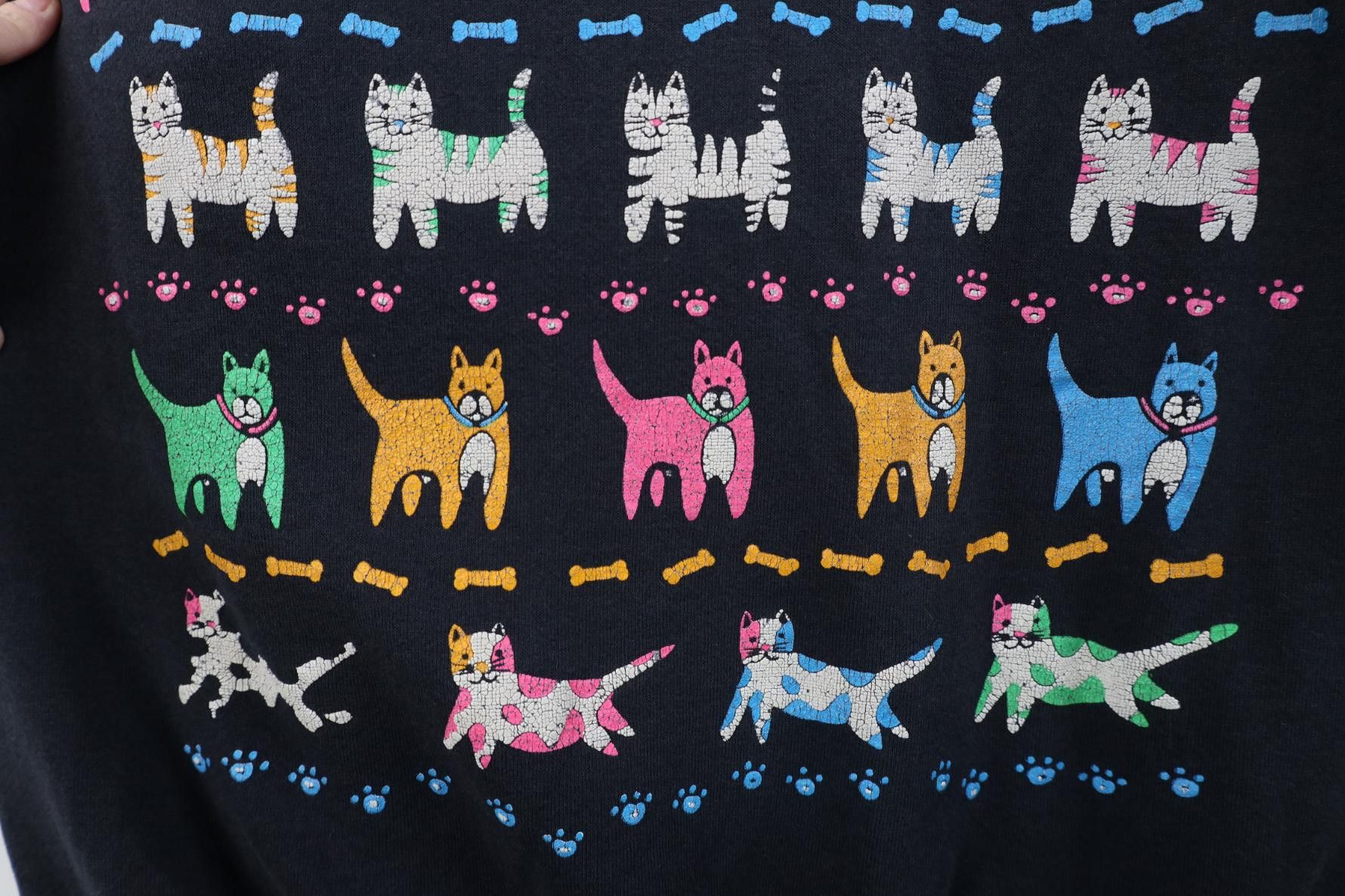 Vintage Vintage 90s Streetwear Cat Kitten Dog Puppy Sweatshirt USA Size ONE SIZE - 6 Thumbnail