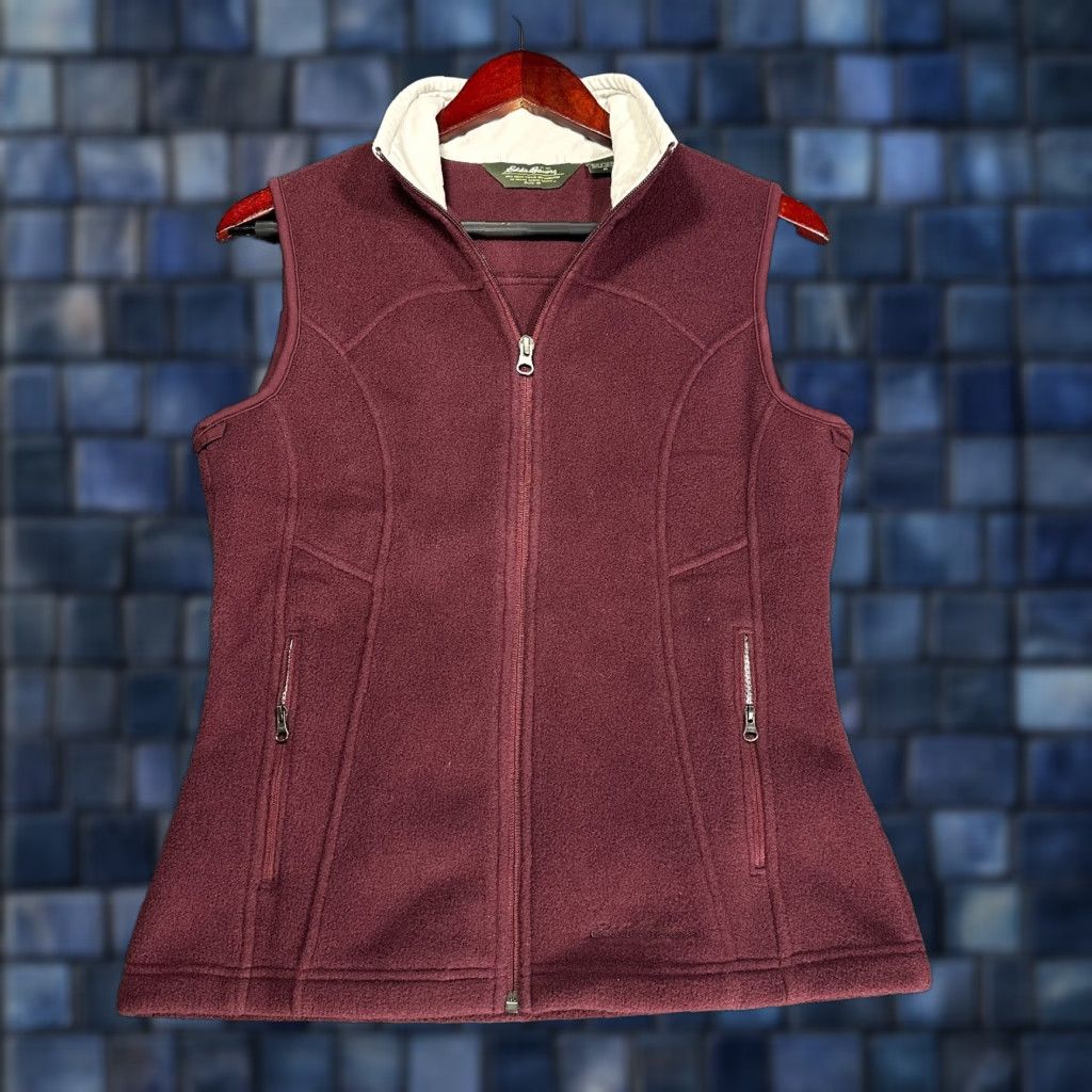 Eddie Bauer Eddie Bauer Vest Womens XS Fleece Full Zip Plum Wine Color Pockets Logo Casual Jacket (19) Size XS / US 0-2 / IT 36-38 - 1 Thumbnail