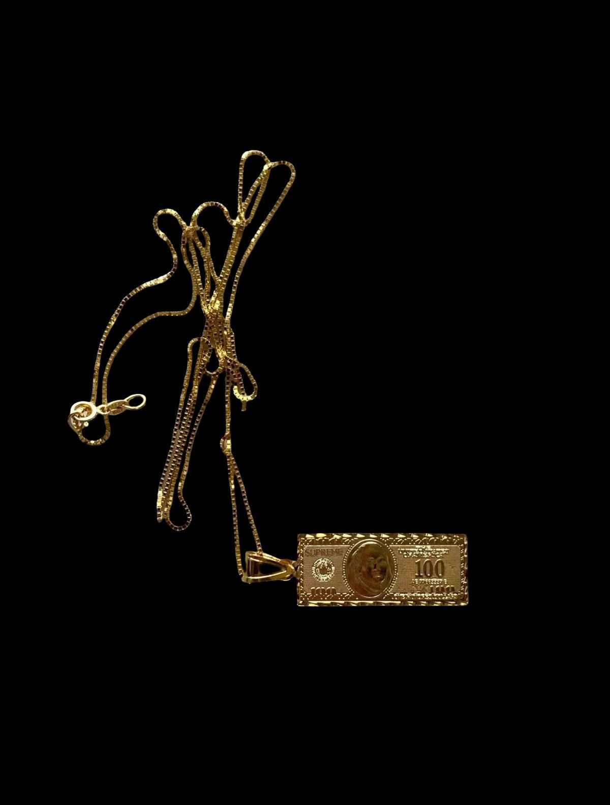 Supreme Supreme 100 Dollar Bill Gold Pendant | Grailed