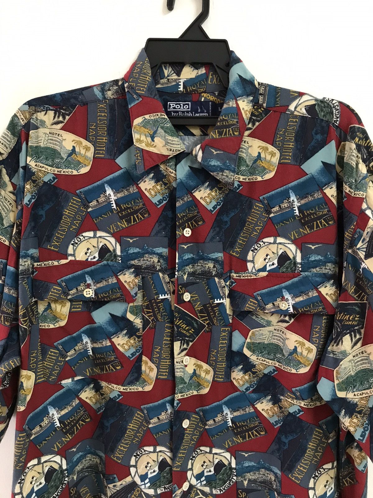 Polo Ralph Lauren × Vintage Vintage Polo Ralph Lauren Overprint All Hawaiian Shirt Rayon Size US L / EU 52-54 / 3 - 4 Thumbnail