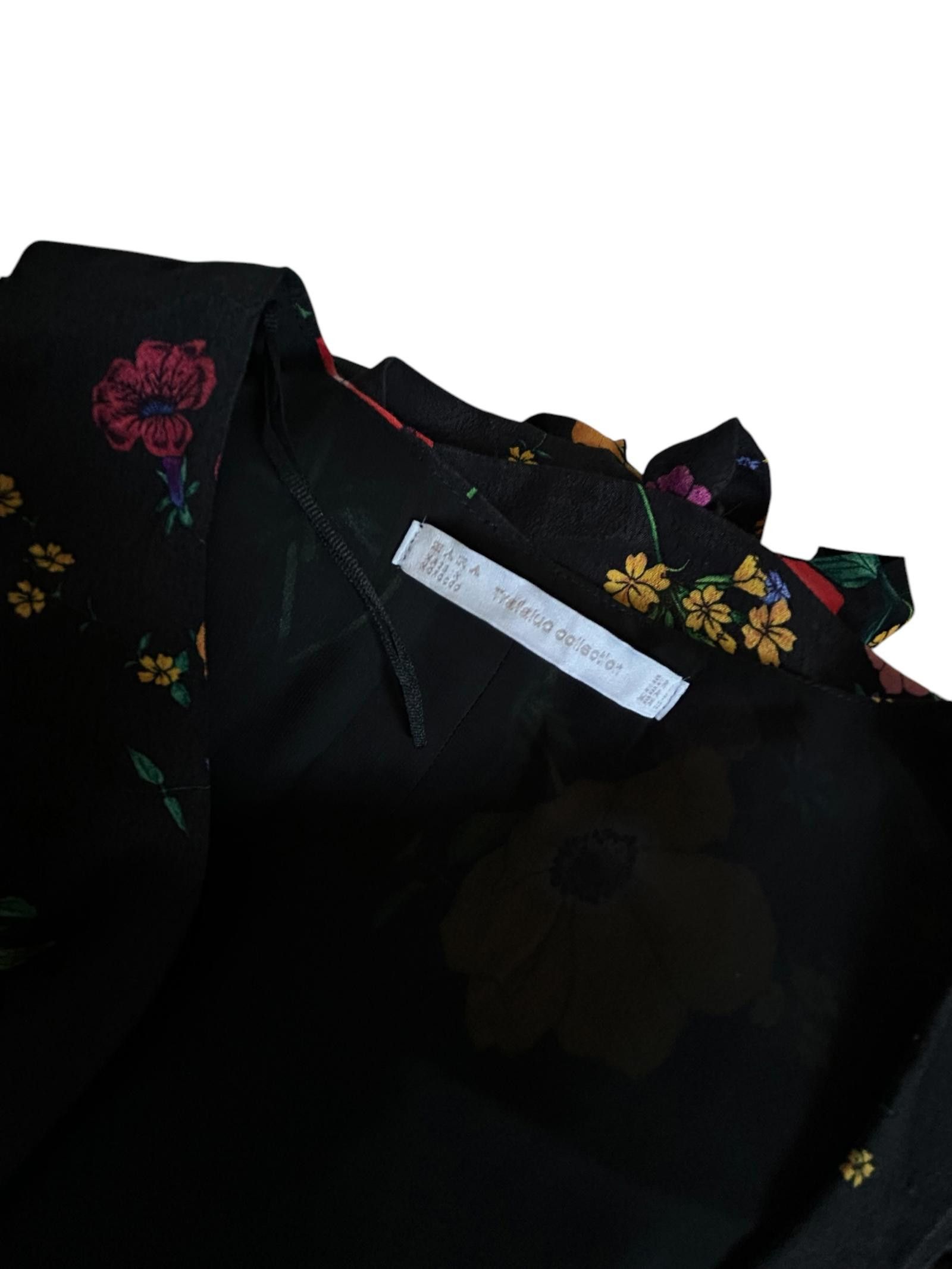 Zara Floral Tie-Front Top - Elegant Summerwear Size XS / US 0-2 / IT 36-38 - 5 Thumbnail