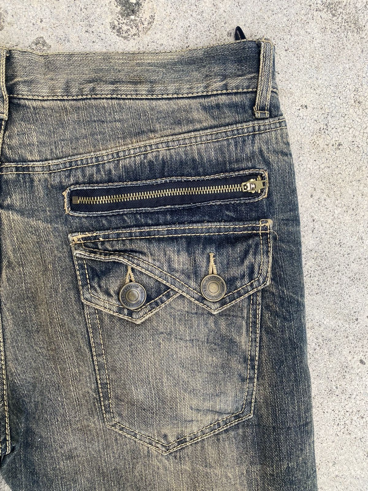 If Six Was Nine × Japanese Brand × Tornado Mart Edwin Distressed Mud Washed Studed Jeans Size US 35 - 14 Thumbnail