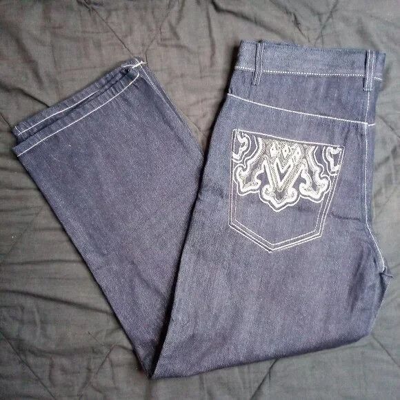 Avirex × Vintage Deadstock Vintage Y2K Avirex Baggy Denim Jeans Size US 32 / EU 48 - 1 Thumbnail