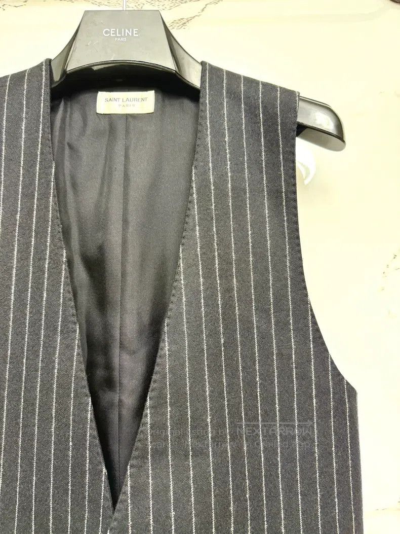 Saint Laurent Paris Saint Laurent Paris Black and White Striped Vest Size US S / EU 44-46 / 1 - 2 Thumbnail