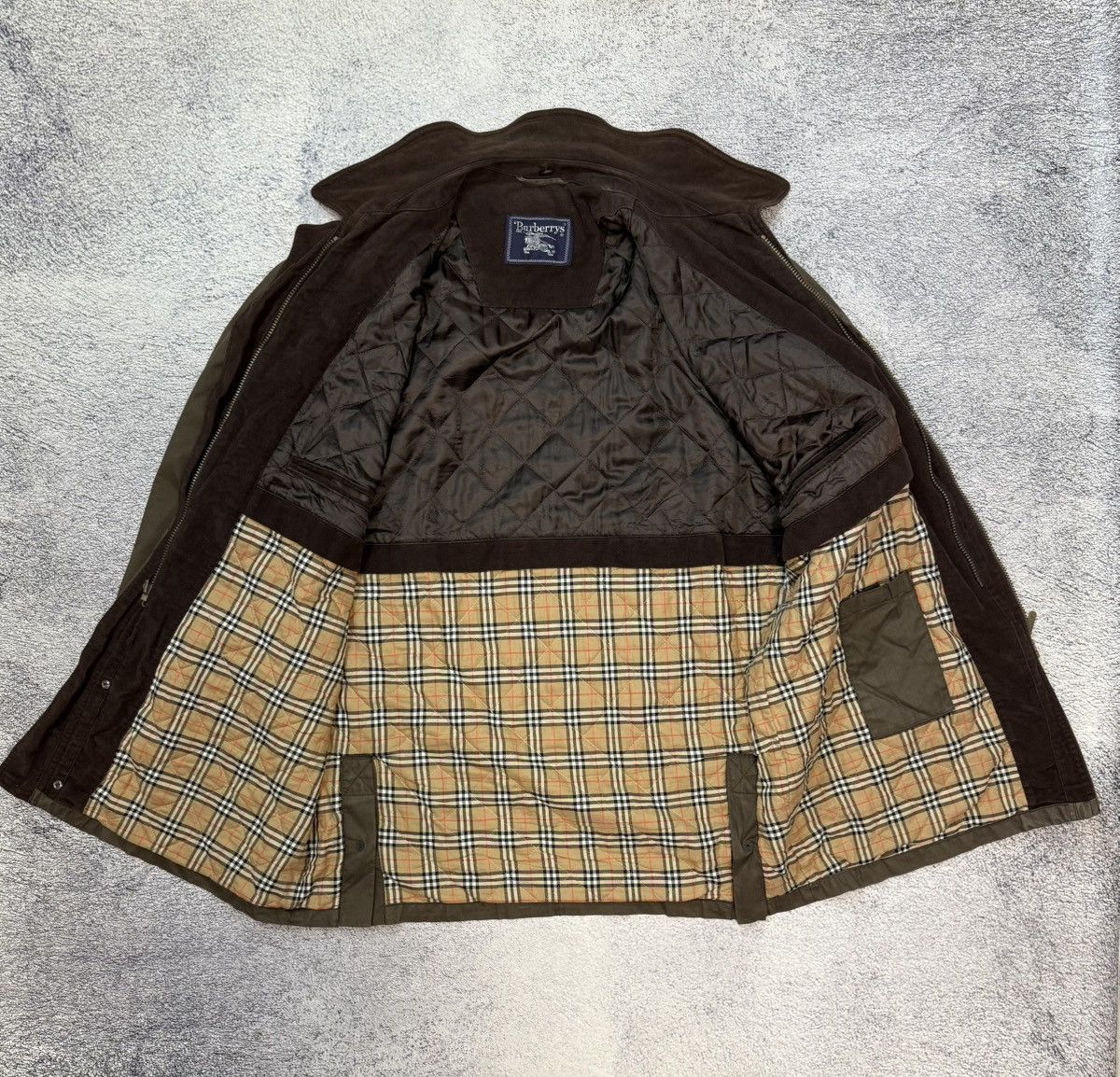 Burberry Burberrys Mens Vintage Brown Jacket Nova Check Lined 56 Coat Size US XL / EU 56 / 4 - 3 Thumbnail