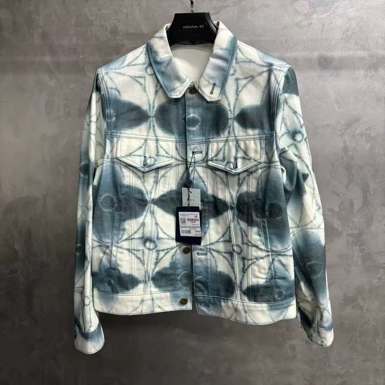 Louis Vuitton Louis Vuitton Blue-gray skein-dyed printed lapel denim jac Size US S / EU 44-46 / 1 - 1 Thumbnail