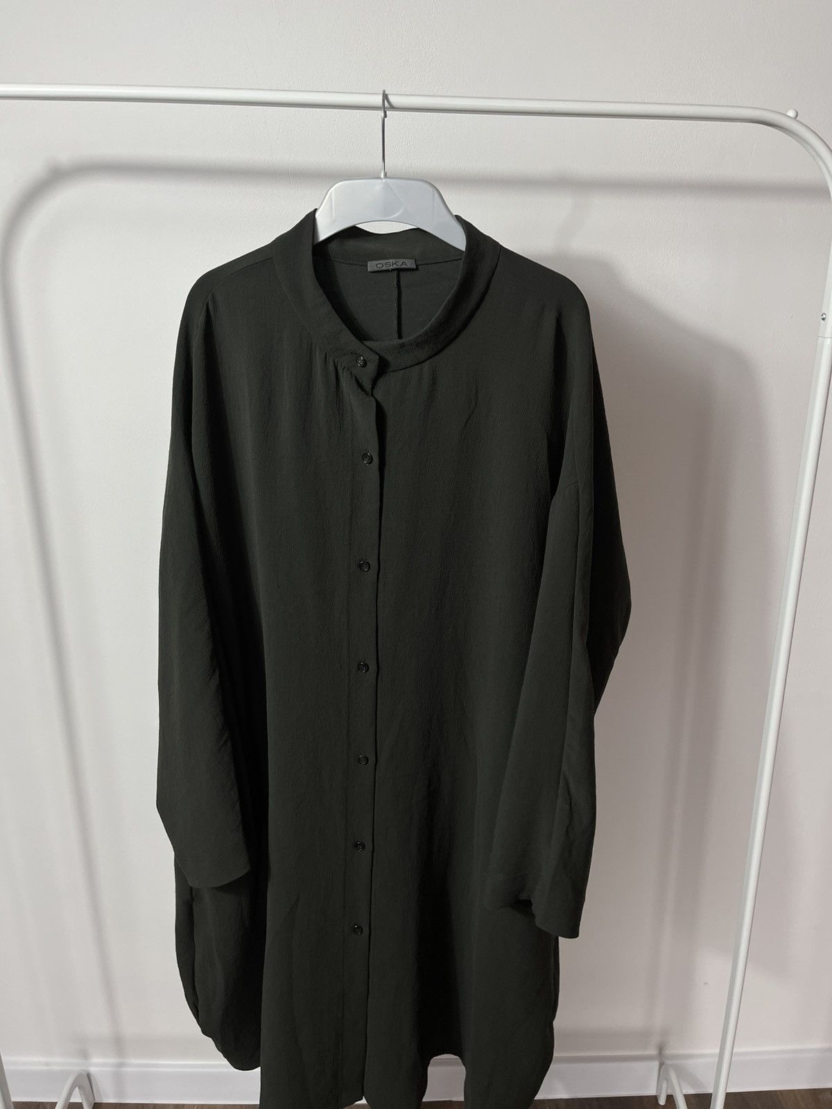 OSKA OSKA Dark Green Oversized Long Shirt Dress Size 3 Size L / US 10 / IT 46 - 3 Thumbnail