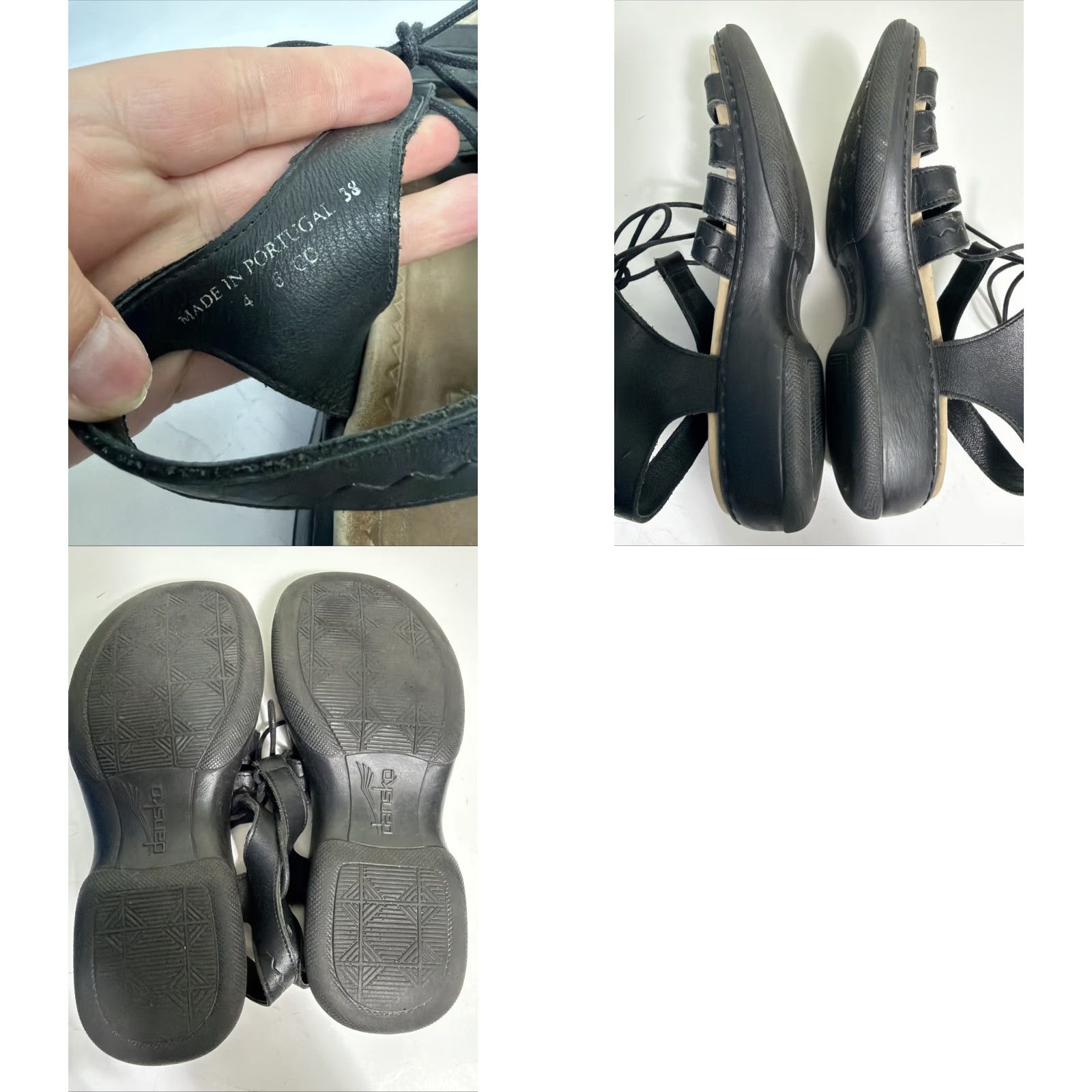 Dansko Dansko Elena Gladiator Sandals Womens Size 38 US 7.5-8 Black Leather Strappy Adjustable Lace Up Casual Shoes Size US 8 / IT 38 - 9 Thumbnail