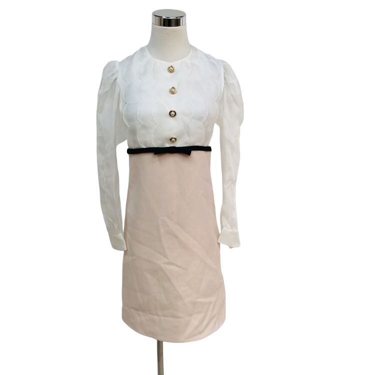 Miu Miu Miu Miu Two-Tone Pearl Button Dress Size 38 Size XS / US 0-2 / IT 36-38 - 1 Thumbnail