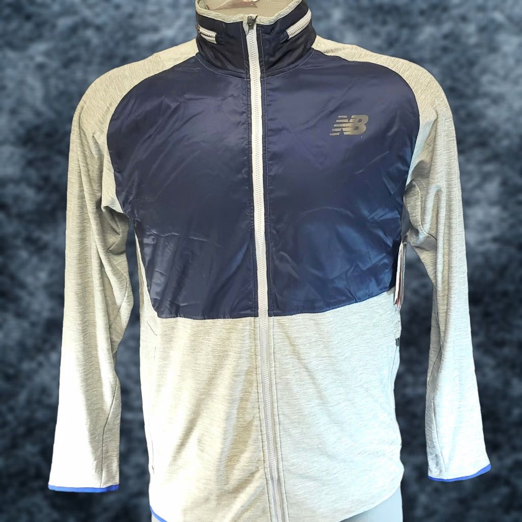 New Balance New Balance Jacket Mens Medium M Grey Navy Blue Hooded Full Zip Activewear Online Size US M / EU 48-50 / 2 - 1 Thumbnail