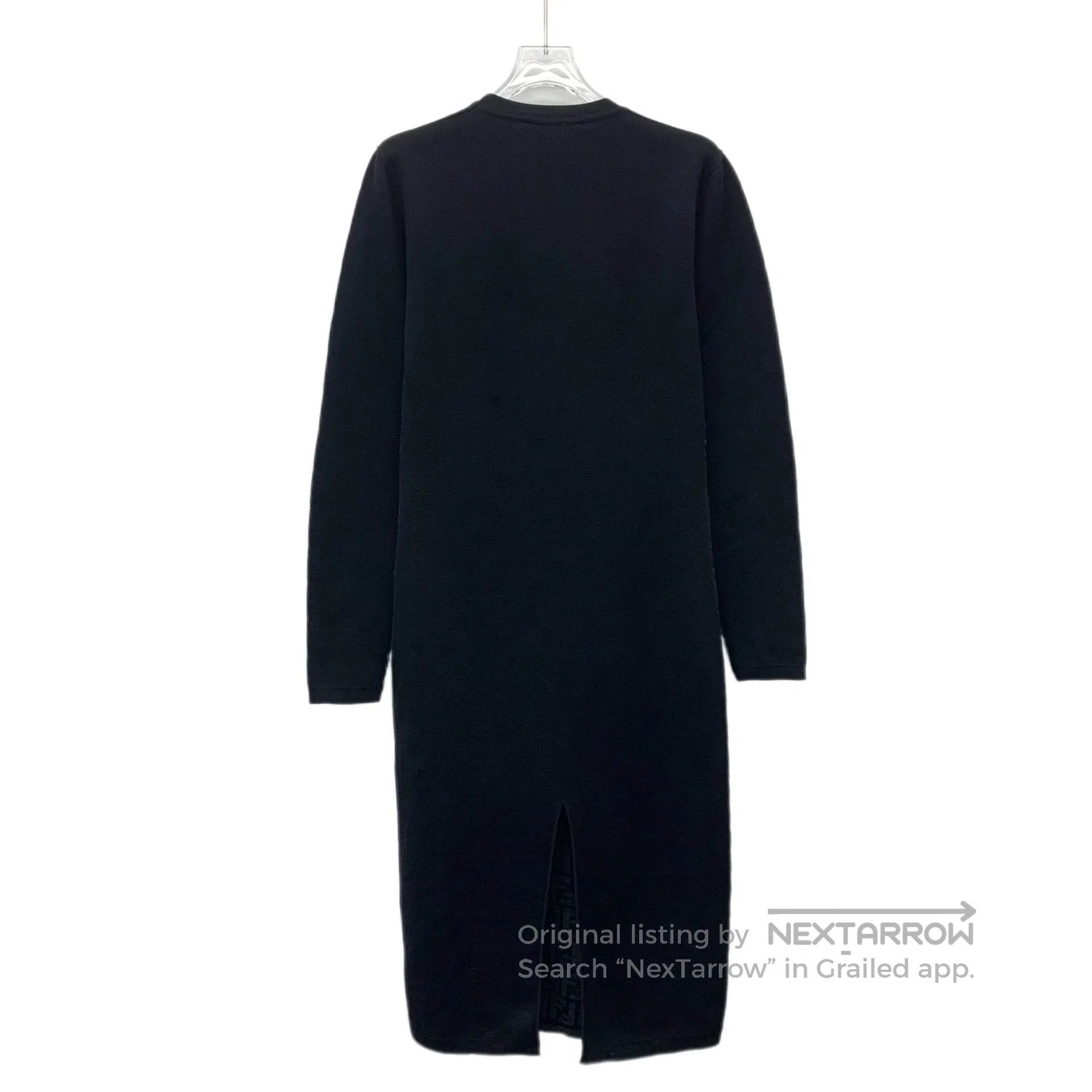 Fendi FENDI Black Lined Monogram Printed Cashmere Crew Neck Long Size XS / US 0-2 / IT 36-38 - 2 Thumbnail