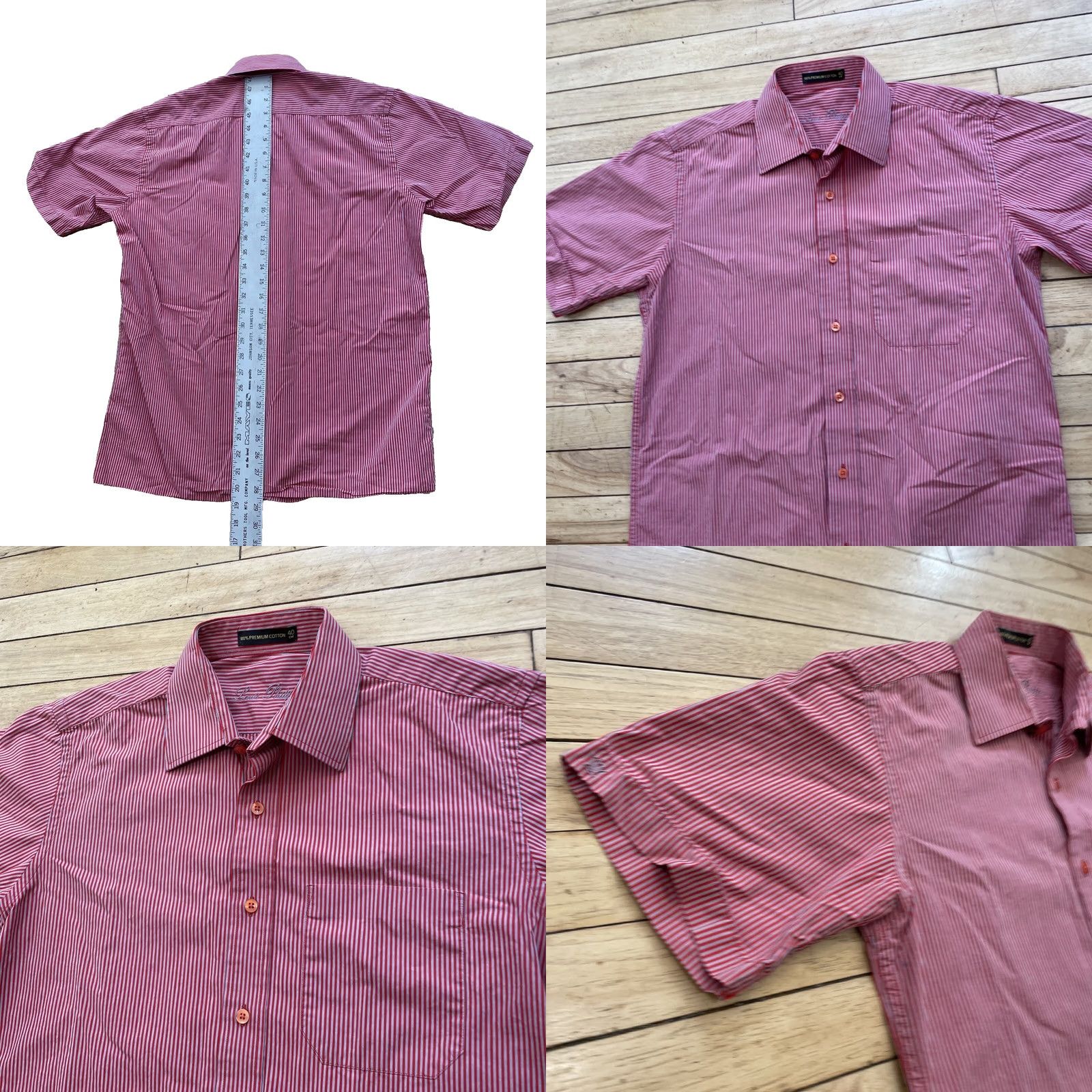 Vintage Louis Philippe Button-Up Shirt Men L Red Striped Premium Cotton 40cm Vintage Picnic Casual Workwear N/A Size US L / EU 52-54 / 3 - 9 Thumbnail