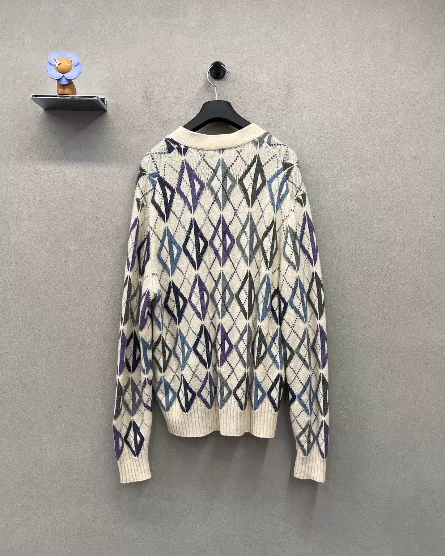 Dior Dior all-over diamond print knit cardigan M soft versatile Size US M / EU 48-50 / 2 - 2 Thumbnail