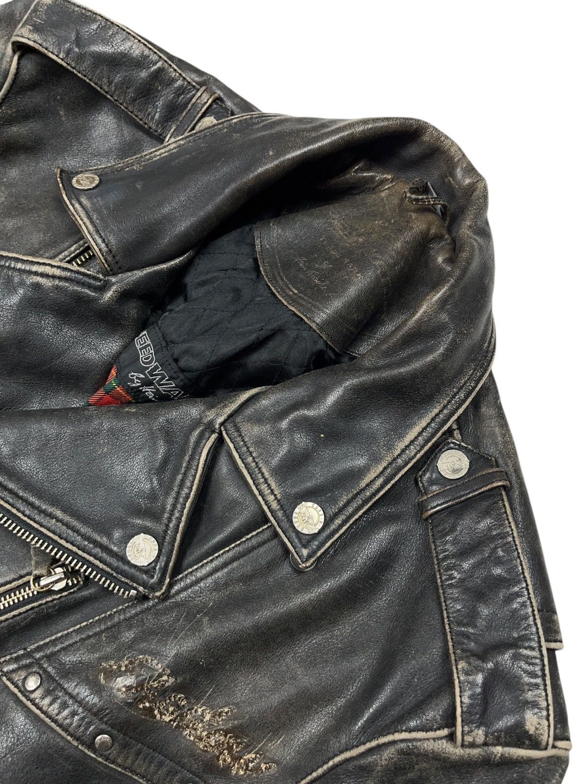 Brockum Vintage 1994 Guns n Roses Distressed Leather Biker Jacket Size US L / EU 52-54 / 3 - 10 Thumbnail