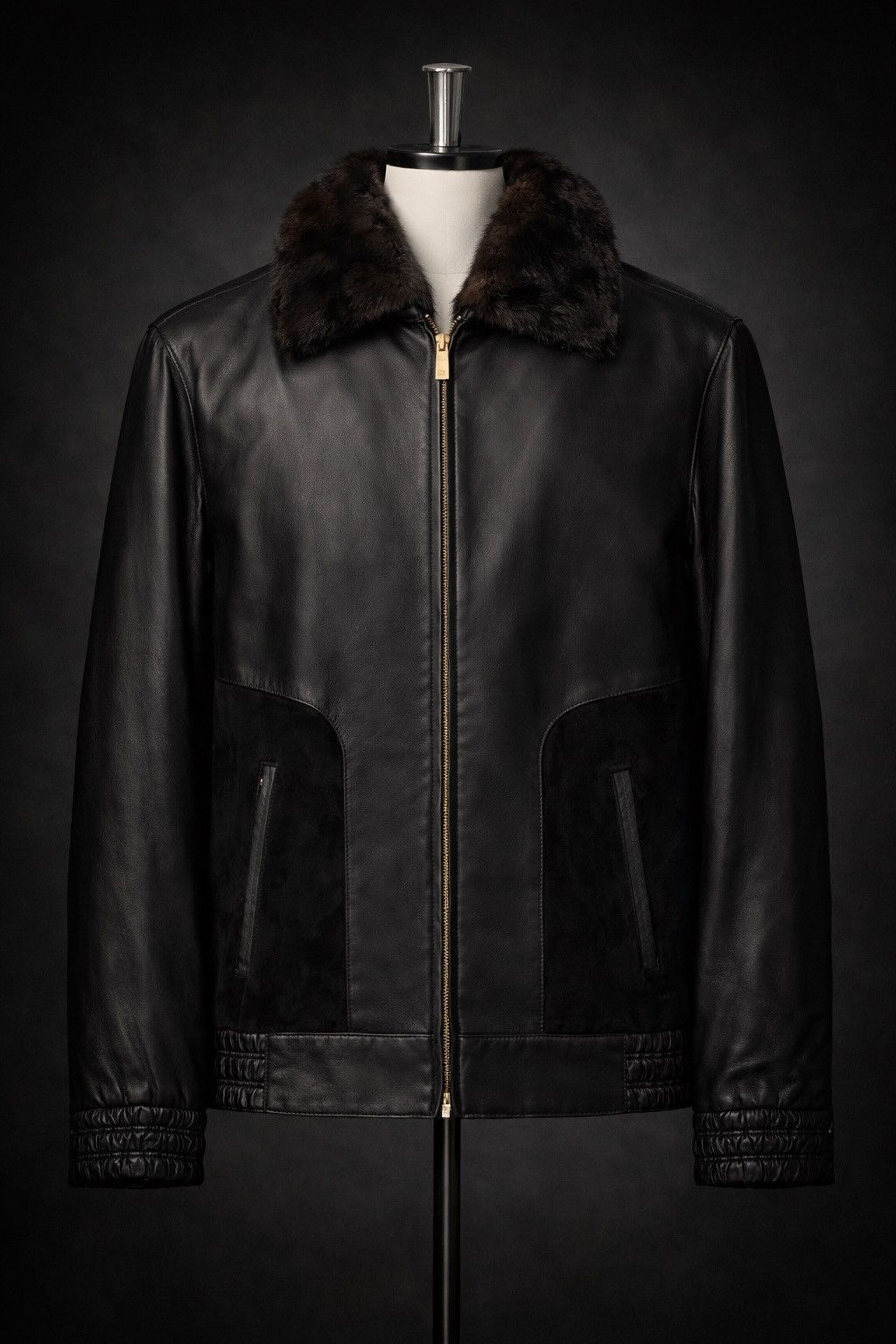 Hettabretz Hettabretz Uomo Mink Collar Leather Jacket 52 Made in Italy Size US L / EU 52-54 / 3 - 1 Thumbnail