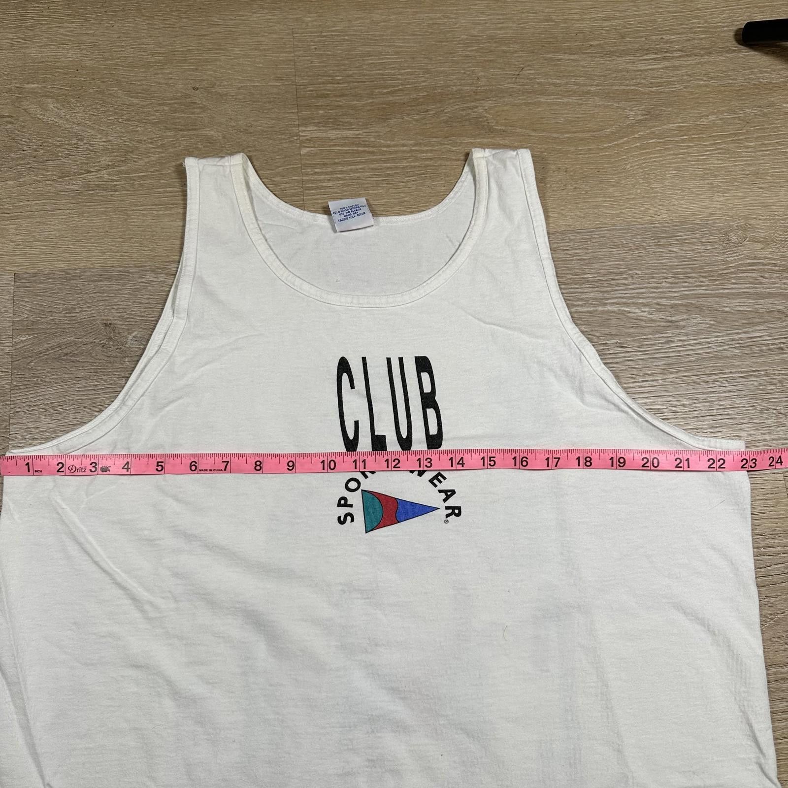 Other Club Sportswear Mens Tank Top XL White Vintage Size US XL / EU 56 / 4 - 7 Thumbnail