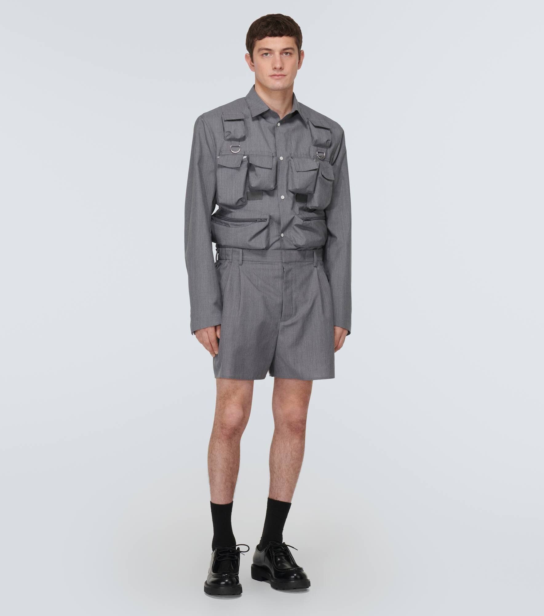 Prada o1bcso1str1025 Light Mohair Shirt in Grey Size US L / EU 52-54 / 3 - 2 Thumbnail