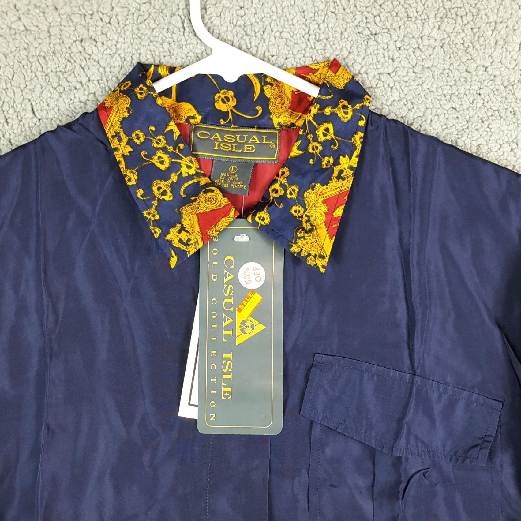 Vintage Vintage Pure 100% Silk Preppy Button Up Womens Medium Paisley Collared Shirt 80s Size M / US 6-8 / IT 42-44 - 2 Thumbnail