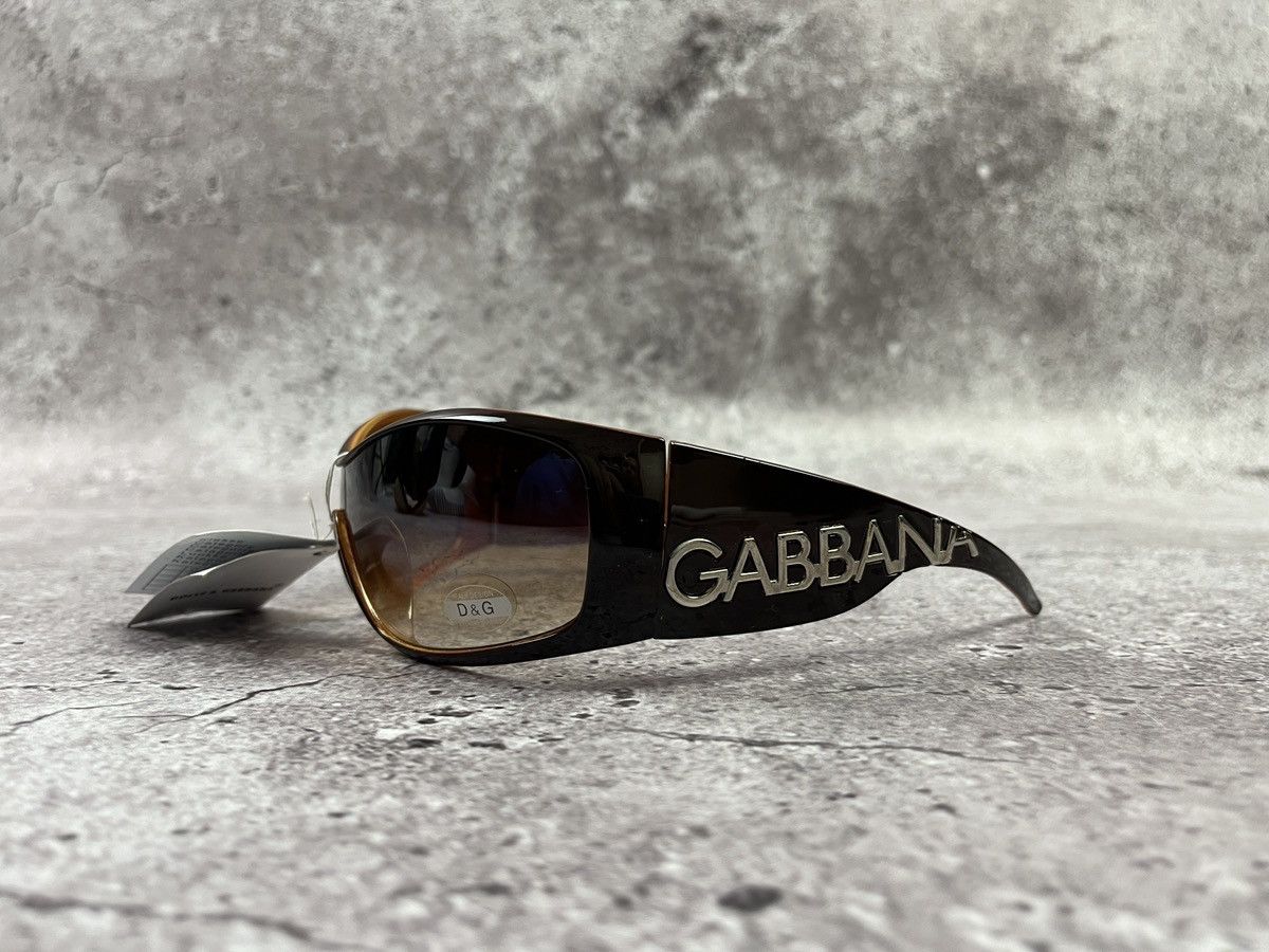 Dolce & Gabbana Vintage D&G 🇮🇹 Shield Sunglasses Brown Gradient Y2K UV400 Size ONE SIZE - 2 Thumbnail