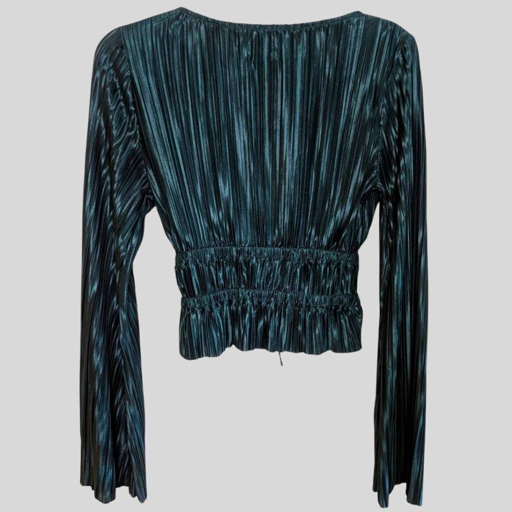 Urban Outfitters Urban Outfitters Cartia Plisse Top S Emerald Green Pleated B Size S / US 4 / IT 40 - 2 Thumbnail