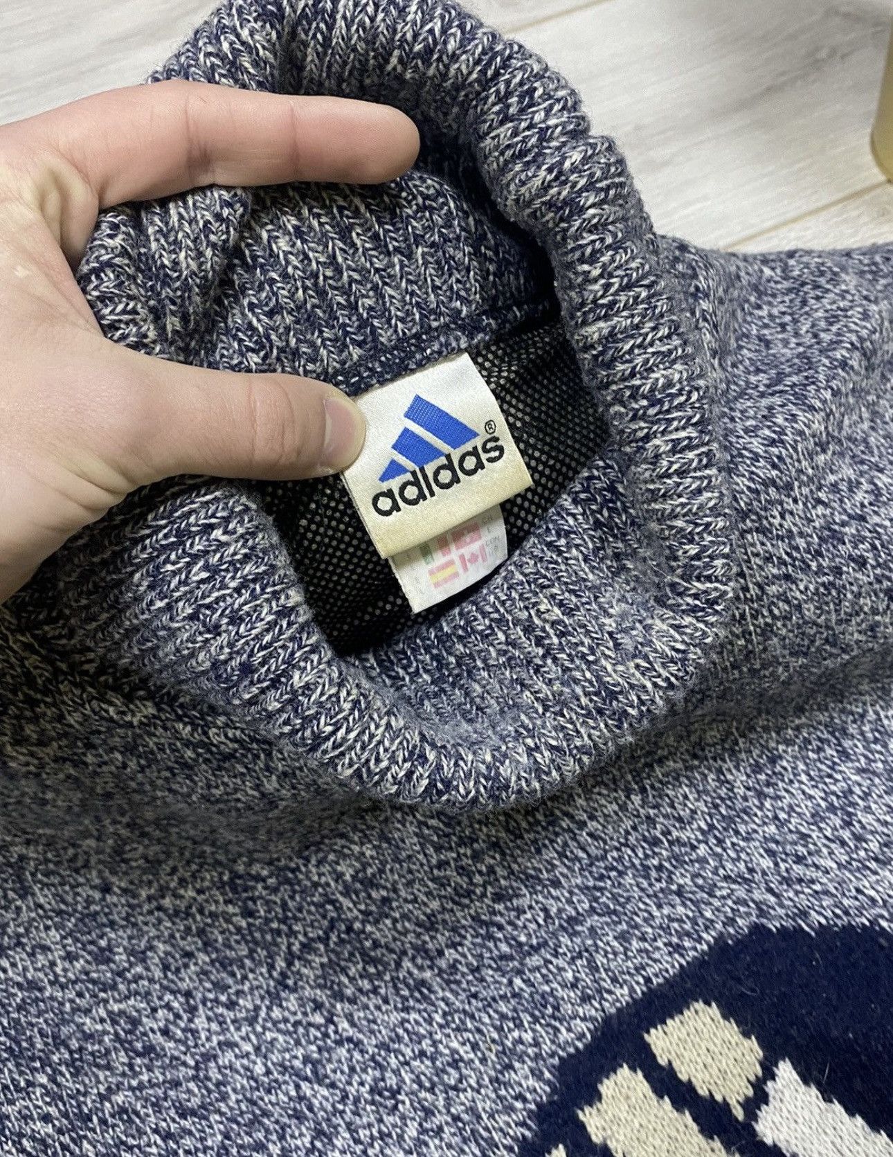 Adidas × Vintage Adidas vintage wind-stopper big logo turtle neck sweater M Size US M / EU 48-50 / 2 - 9 Thumbnail