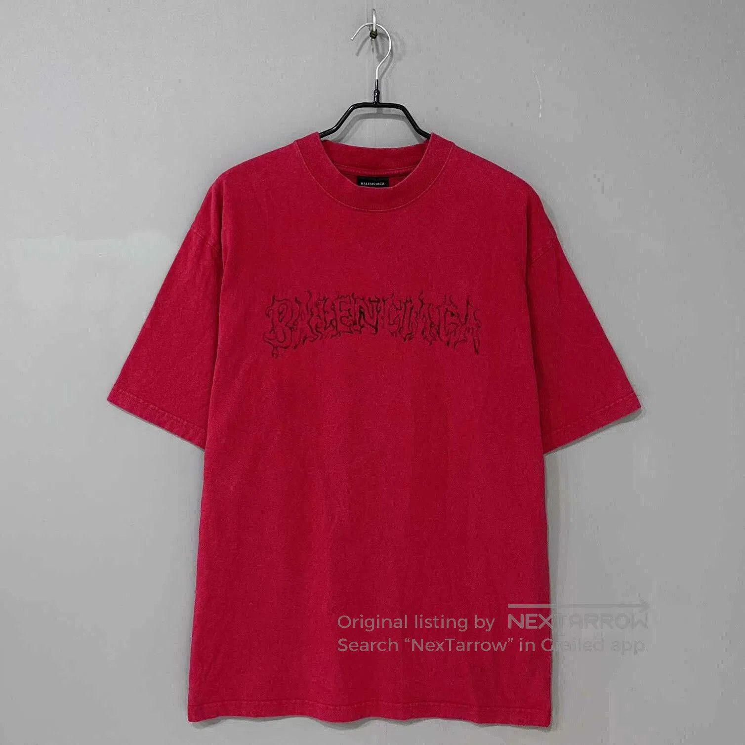 Balenciaga Balenciaga Red Flame Crackle Short Sleeve. Size US XS / EU 42 / 0 - 1 Thumbnail