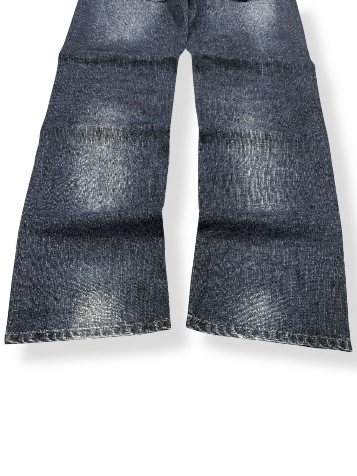 Japanese Brand Vintage Japanese Brand Dark Blue Wash Loose Distressed Jeans Size US 34 / EU 50 - 8 Thumbnail