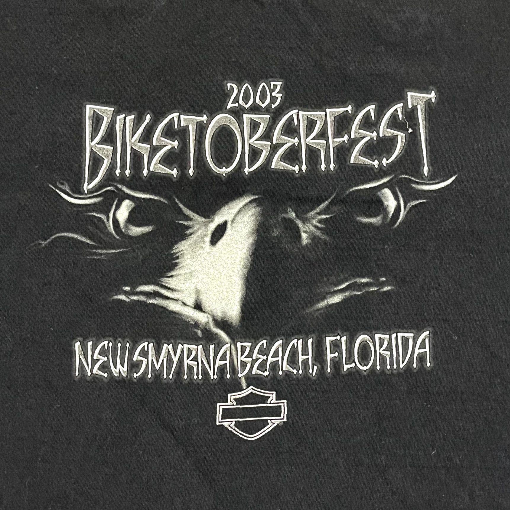 Harley Davidson VINTAGE Harley-Davidson Shirt Mens 2XL Black 2003 Biketoberfest New Smyrna Beach Florida Size US XXL / EU 58 / 5 - 3 Thumbnail