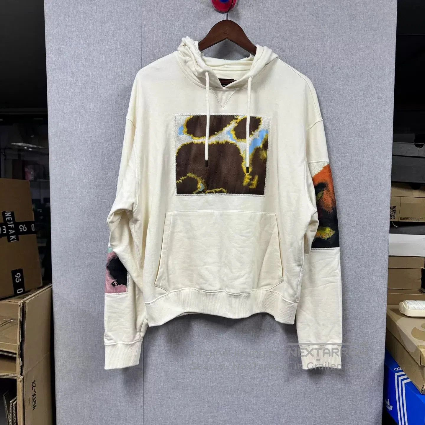 Fendi Beige Graphic Print Hoodie with Colorful Sleeves. Size US M / EU 48-50 / 2 - 1 Thumbnail