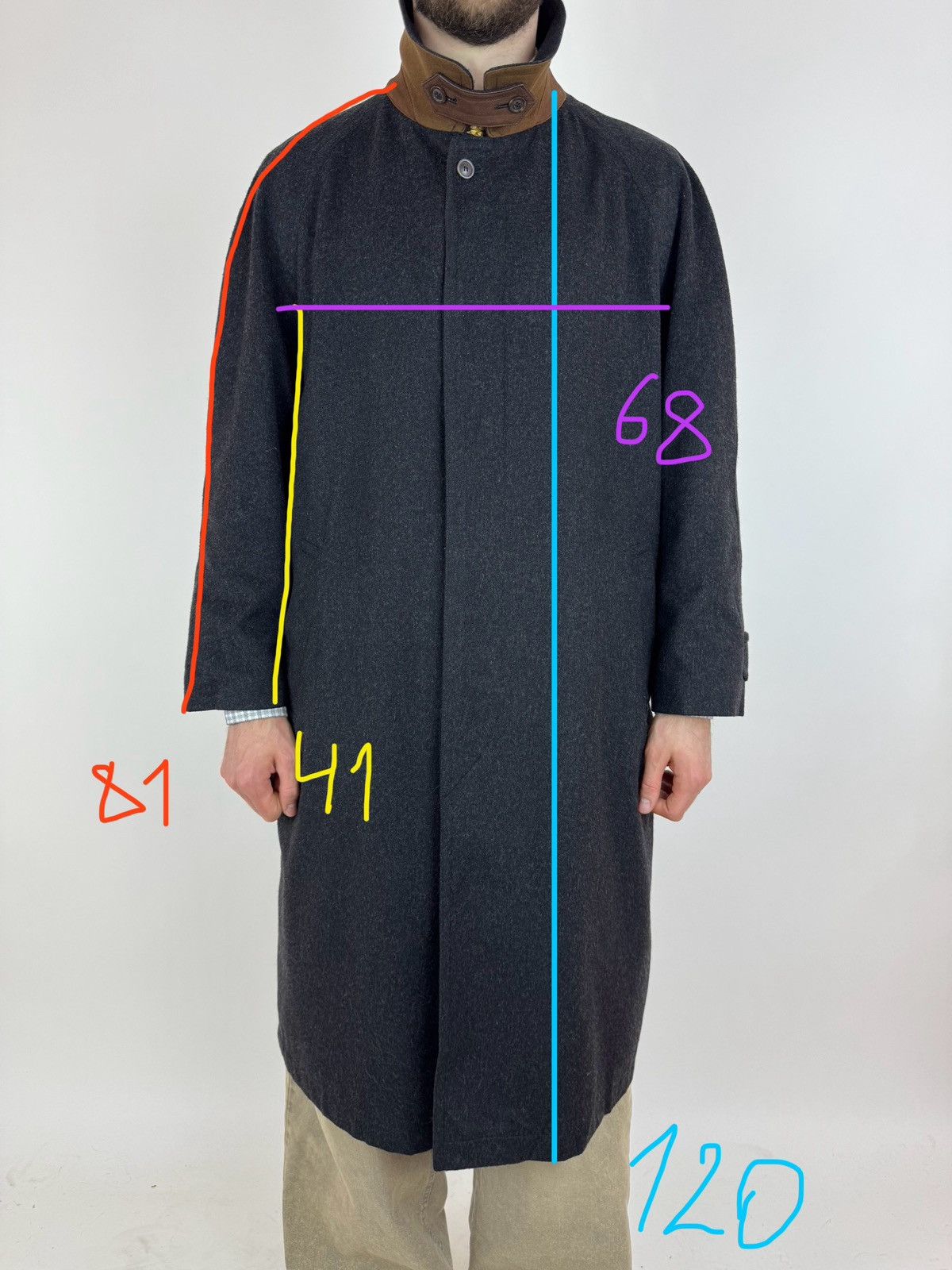 Schneiders SCHNEIDERS Wool Coat Vintage Long Trench Peacoat Coat 54/2XL Size US XXL / EU 58 / 5 - 20 Thumbnail