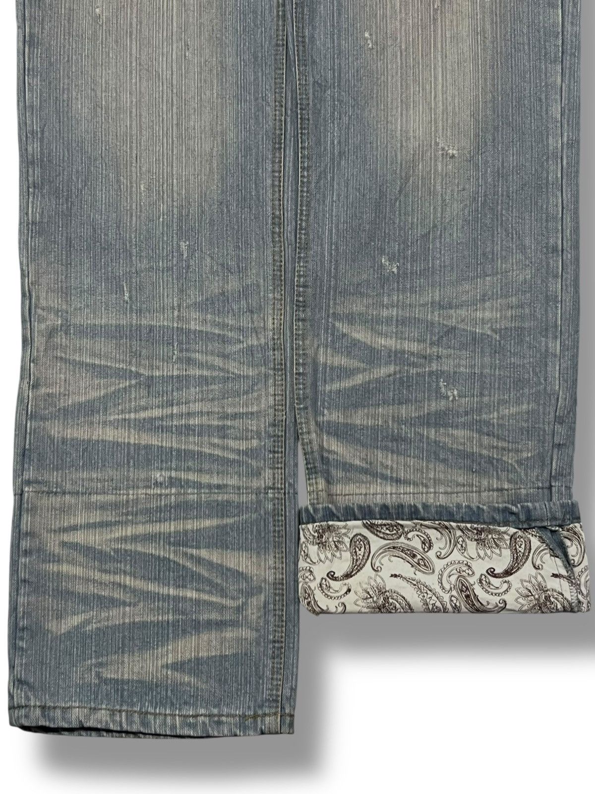 Japanese Brand Baggy Vintage 00s Banana Seven Paisley Retro Streatwear Size US 35 - 6 Thumbnail