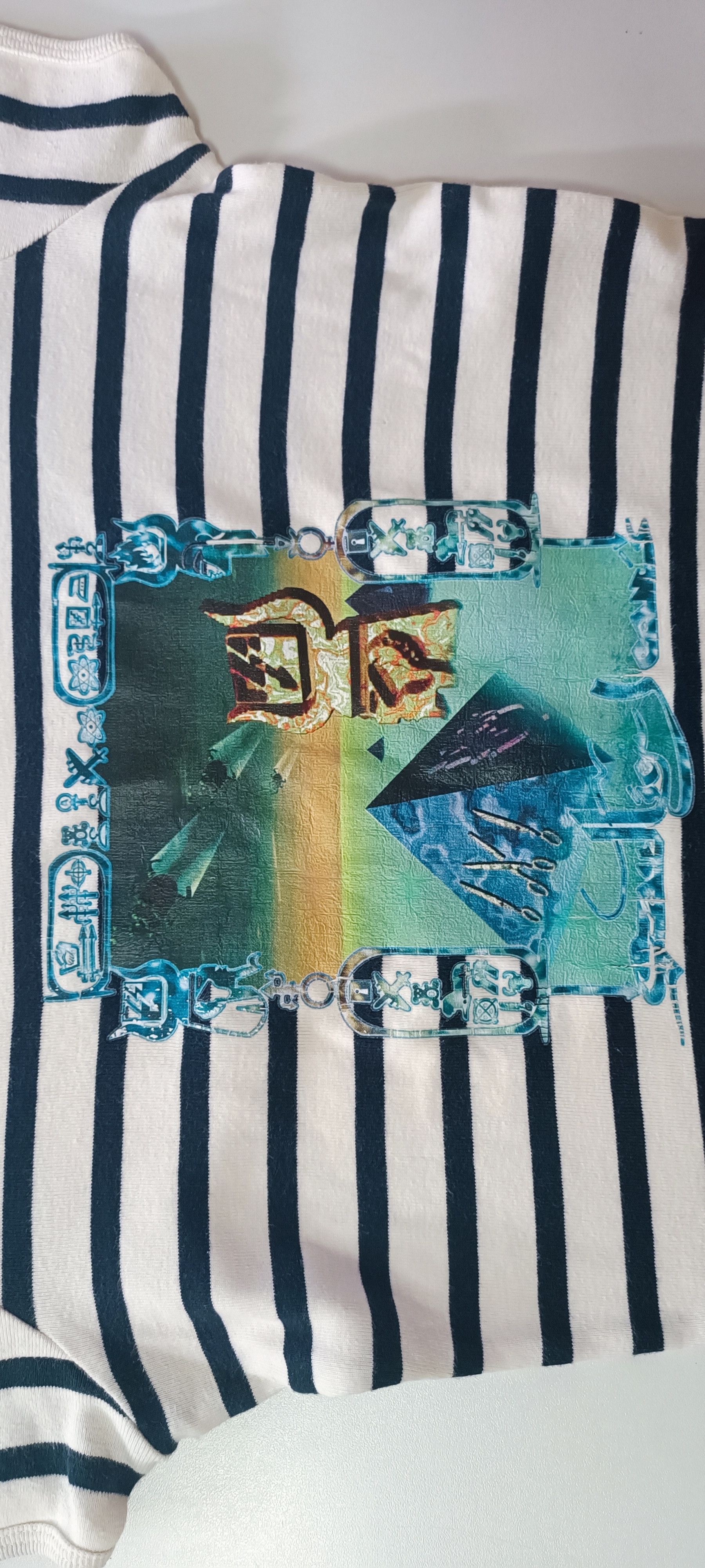 Jean Paul Gaultier SS 1997 - Rare Egyptian and Navy stripes top Size S / US 4 / IT 40 - 13 Thumbnail