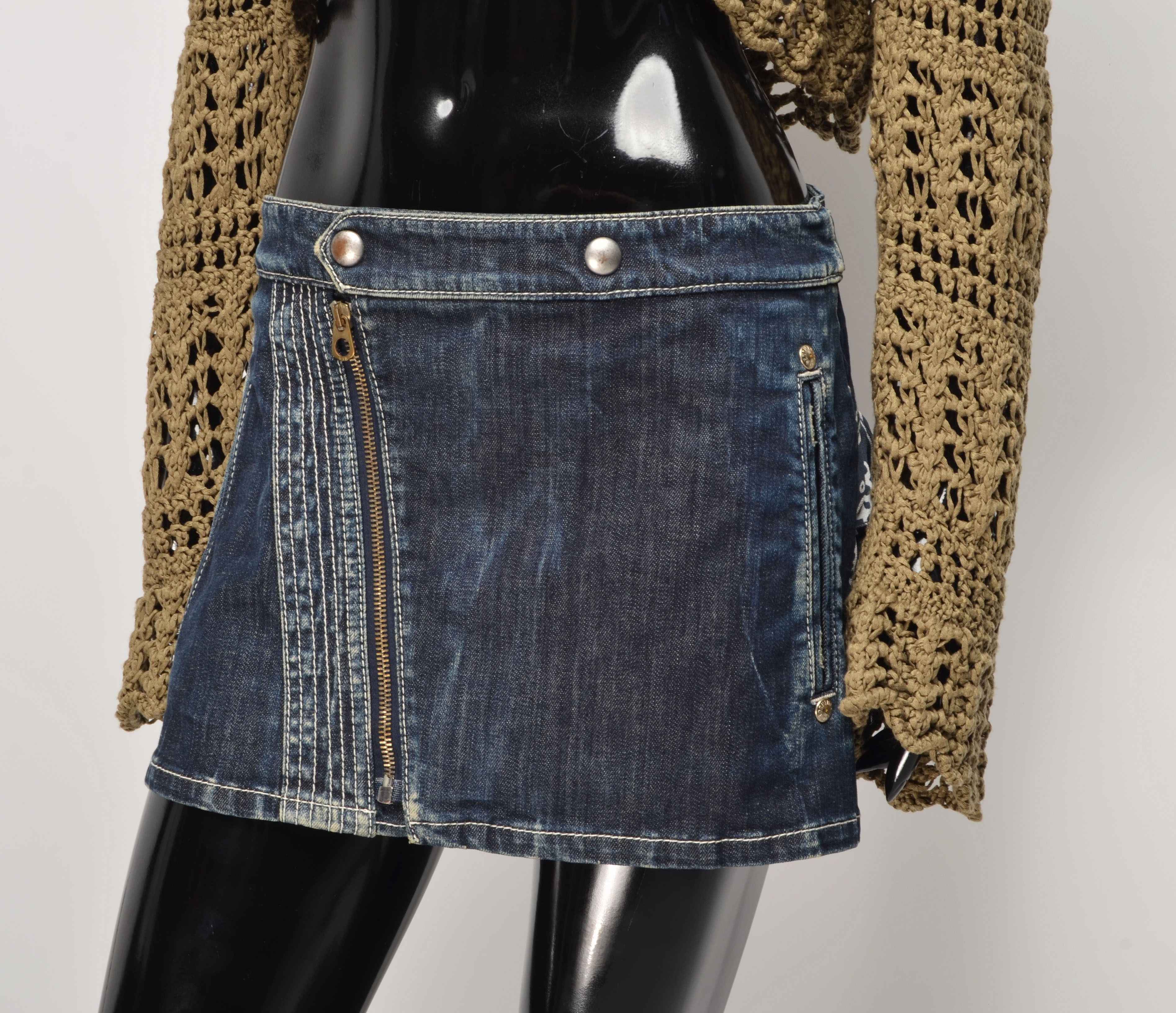 Vintage Vintage Per Una Y2K Crochet Knit Khaki Boho Cropped Cardigan Size M / US 6-8 / IT 42-44 - 2 Thumbnail
