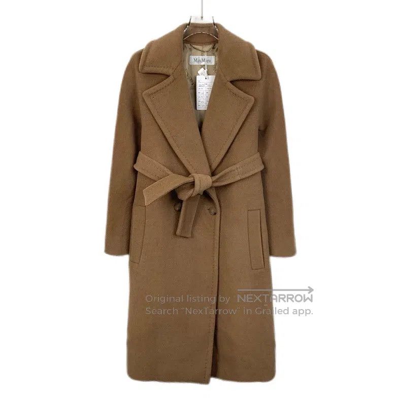 Max Mara Max Mara Brown Camel Hair Reversible Double-Breasted Belte Size XS / US 0-2 / IT 36-38 - 1 Thumbnail