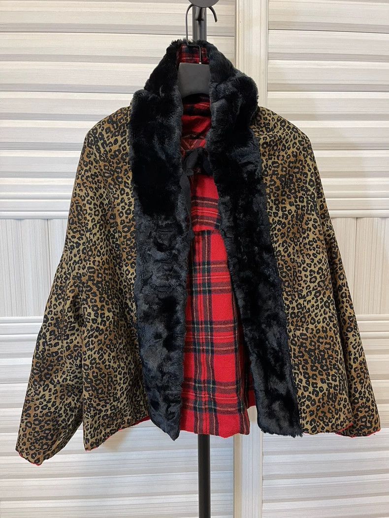 Comme des Garcons CDG Tao Plaid Leopard Print Cape 2505-Nextarrow Size US XS / EU 42 / 0 - 1 Thumbnail