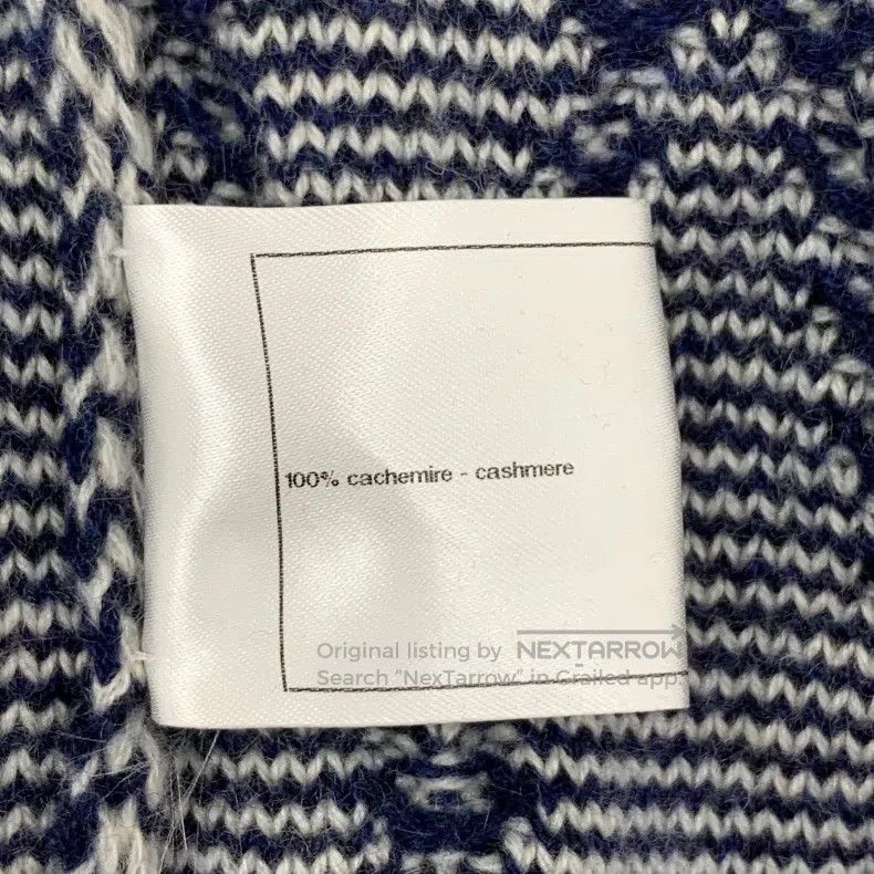 Chanel Chanel Blue geometric pattern inlaid cashmere V-neck long- Size XXS / US 00 / IT 34 - 8 Thumbnail