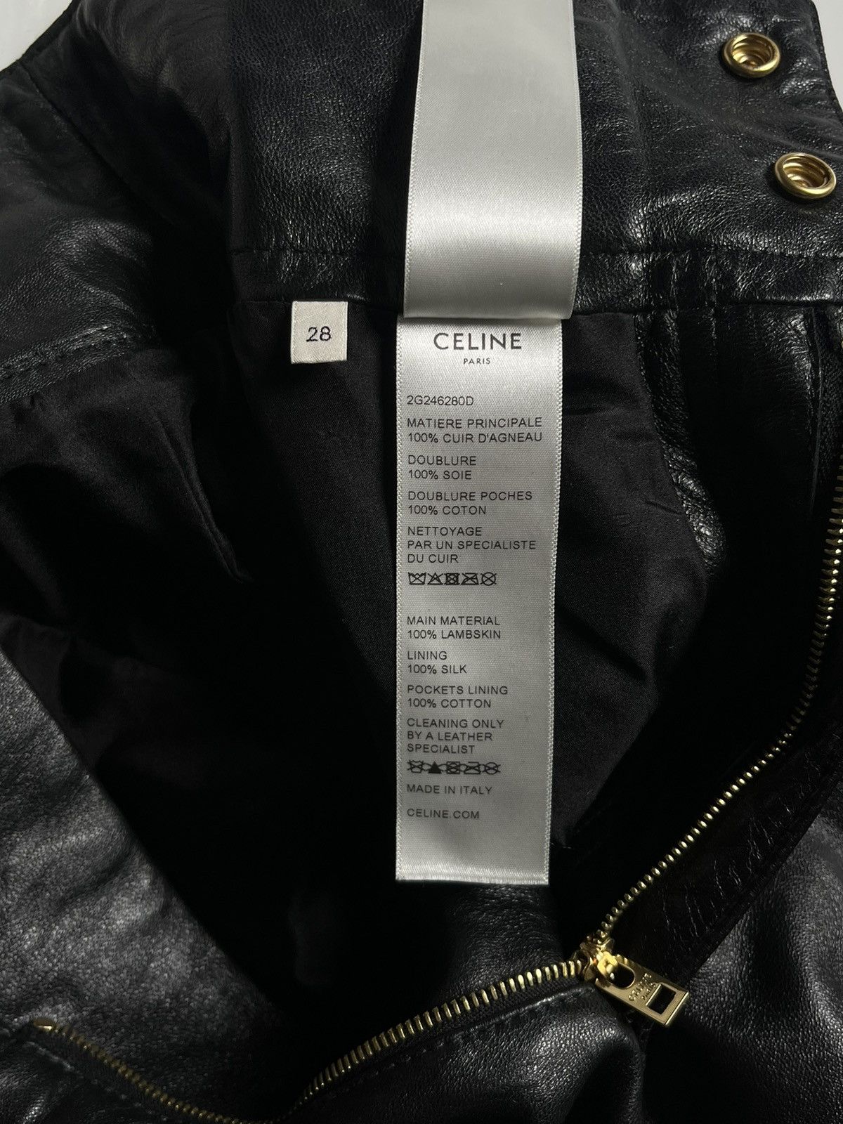 Celine Celine Jumbo Wide Leg Leather Pants by Hedi Slimane Size 28" / US 6 / IT 42 - 9 Thumbnail